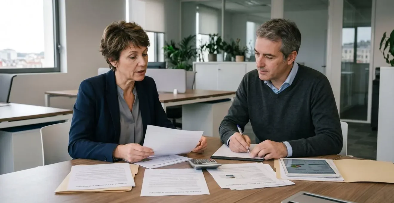 Réunion professionnelle entre dirigeant d'entreprise et conseiller énergie pour révision de contrat gaz citerne